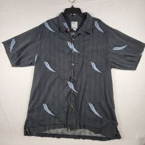 Aftco Fishing Shirt Men's 2xl‎ Black short sleeve cotton/rayon lightweight